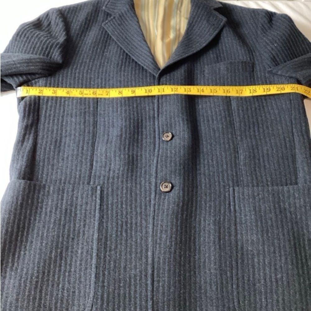 Kroon Sports Coat Jacket Men’s Color Blue Size 40R Black Stripes Three button - Picture 7 of 12
